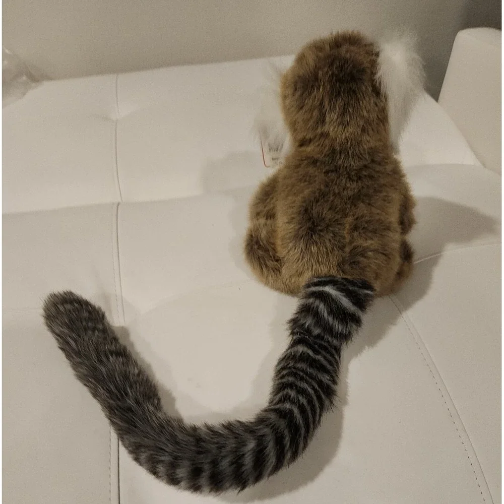 Vintage Lemur Plush Stuffed Animal Jungle Monkey Ring-tailed A&A Toy Grey Black‎